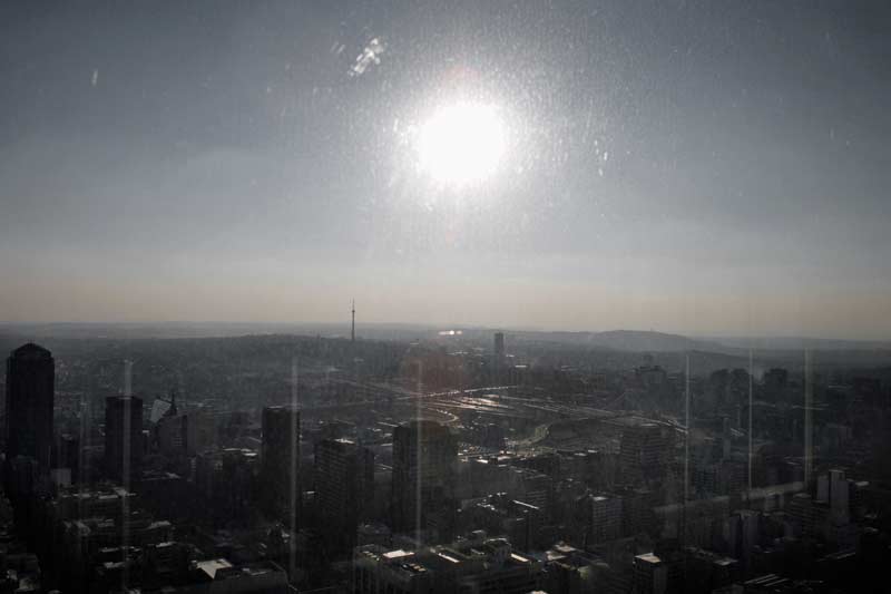 Photo: View from the Carlton Centre towards north-west with Northcliff Hill (assumed to have been populated by humans for over 250,000 years). Johannesburg, May, 2011